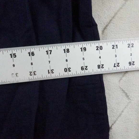 J.Crew Off The Shoulder Mini Dress Womens Medium Navy Blue Linen Blend - Picture 6 of 11